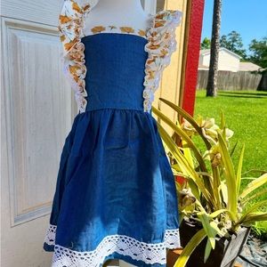 Denim tie back dress